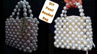 TRENDY 2023 DIY LUXURY BEADED BAG | DIY PEARLS BEADED BAG FOR BEGINNERS | HOW TO MAKE PEARL BEAD BAG