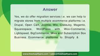 Does Ecom Development NYC offer Migration services from other Ecommerce platforms? FAQ #12