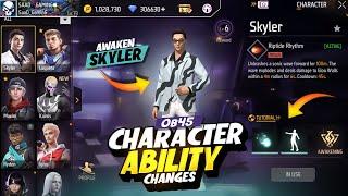 Skyler Back | Characters Ability Changes In New Ob 45 Update Free Fire | Character Ability Rework