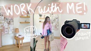 WORK DAY VLOG! business owner + influencer: my wfh routine, photoshoot, + productivity tips!