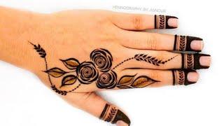 simple back hand mehndi design  stylish mehndi with sadia