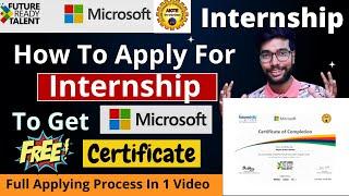 How To Apply Microsoft Free Online Internships | Microsoft Future Ready Talent Internships 2023