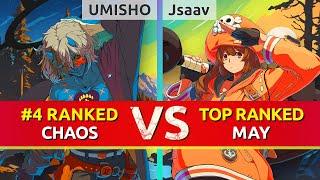 GGST ▰ UMISHO (#4 Ranked Happy Chaos) vs Jsaav (TOP Ranked May). High Level Gameplay
