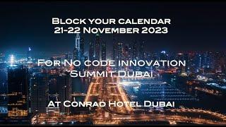 No Code Innovation Summit in Dubai 2023  