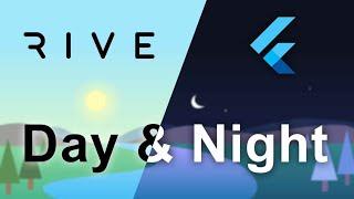 Flutter UI - Day and Night Transition: Flare / Rive Animation Basic Tutorial