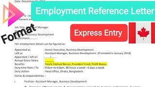 Employment Reference Letter Format | Express Entry | OINP | Canadian Permanent Residency
