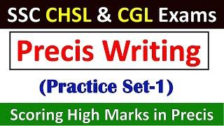 Precis writing | precis writing practice set 1 | precis writing practice exercises with answers