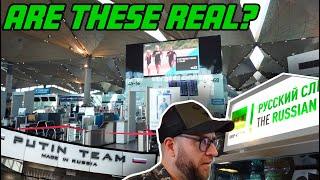 Shops at Russian Pulkovo Airport TOUR (RT News, Putin Team Clothing? In St. Petersburg)