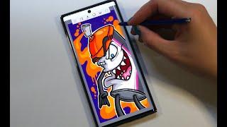 Drawing a Spraycan Character on my Samsung Note 10+