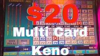 Playing $20 on random and cluster Multiple Card Keno at Silverton Casino - Las Vegas