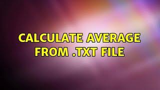 Calculate average from .txt file