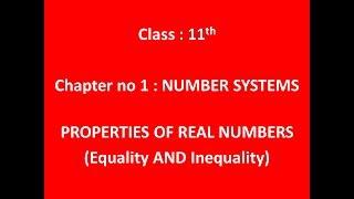 Properties of Equality and Inequalities, Fsc(Part 1), Lec 4