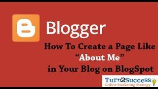 How to Create a Pages Like “About Me” on Blogger Blog