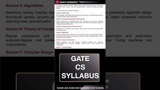 OFFICIAL GATE 2023 CS SYLLABUS | SYLLABUS OF GATE COMPUTER SCIENCE #shorts #gate