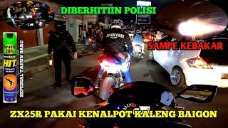 GBER² SAMPE LIMIT DI DEPAN POLISI SEPESIAL TAHUN BARU ZX25R PAKE KENALPOT BAIGON AUTO KELUAR API