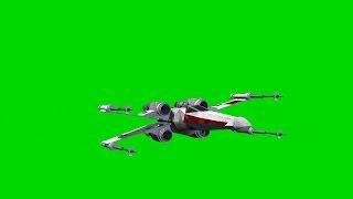 star wars x-wing fly by green screen - free use