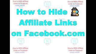 How to Hide Cloak  Affiliate Links Facebook ⓕ