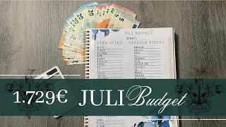 JULI 𝐁𝐔𝐃𝐆𝐄𝐓 I Cash stuffing & Spartöpfe I Meine echten Einnahmen & Ausgaben
