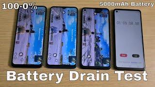 Realme C11 vs Realme C3|Realme Narzo 10A vs Infinix Hot 9|Hot 9 Pro  Battery Drain Test (100-0%)