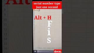 Type serial number Excel shortcut key #exceltips