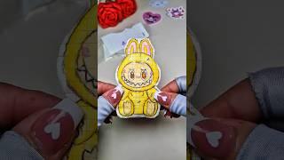 How to make Yellow Labubu paper squishy and  Labubu bubble !!