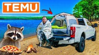 Overnight Truck Camping & Fishing w/ TEMU Survival Gear!!