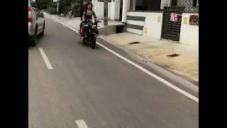 Bangalore beautyfull girls ride pulsar bike 