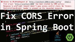 How to Fix CORS Error in Spring Boot | Cors Configuration | Cors Filter