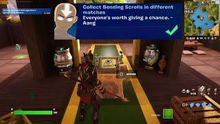 How to EASILY Collect Bending Scrolls in different matches in Fortnite locations Quest!
