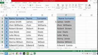 How to combine / split name and surname cells - Excel Tutorials