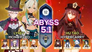 C0 Xilonen + C0 Lyney Hypercarry & C0 Hu Tao Hypercarry | Spiral Abyss 5.1 | Genshin Impact