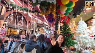 Istanbul Christmas 4K | Eminonu Market & Galata Bridge Walk