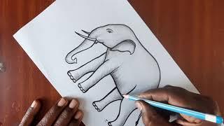 How to draw an Elephant || Elephant drawing easy || Jakkani Drawing Academy