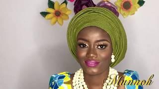How To Tie Round Gele Using 72 inches Small Gele | BEGINNER FRIENDLY