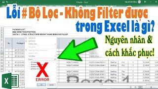 Lỗi # Bộ Lọc, Không Filter trong Excel Là Gì? Nguyên Nhân Gây Lỗi Và Cách Khắc Phục | Ví Dụ minh họa