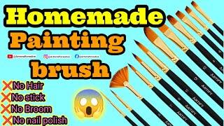 Homemade paint brush/how to make paint brush at home/paint color brush/diy painting brush/craft idea