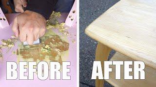 Stripping Pink Paint Off A Heywood Wakefield Table | Furniture Makeover