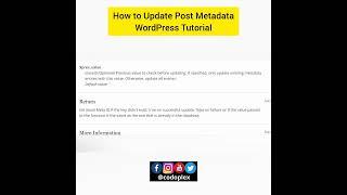 How to Update Post Metadata Programmatically - WordPress Tutorial