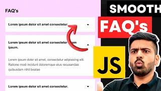 Animated FAQ Section | Mini Project Accordian using Javascript | Web Development Course #48