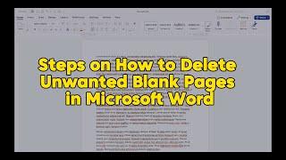 Steps on How to Delete Unwanted Blank Pages in Microsoft Word