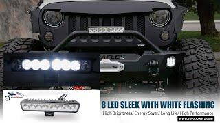 AUTOPOWERZ 8 Led Aluminum Fog Light & Flashing White High Power for Bikes and Cars (9V-80V, 40W)