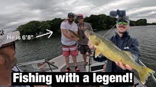 Catching Walleye in the rain with Italo Labignan.