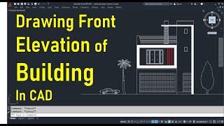 how to draw building front elevation