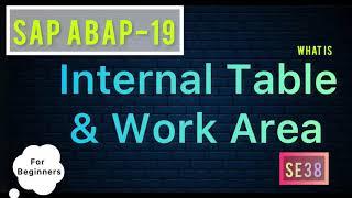 SAP ABAP-19 (What is Internal Table & Work Area) For Beginners.