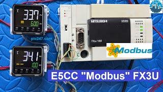 FX3U "Modbus RTU" Omron E5CC Tutorial