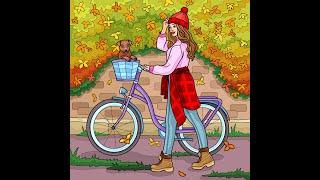 Color with me Girl with a bike Hey Color App Paint by Numbers #heycolor #fallcolors #relax #coloring