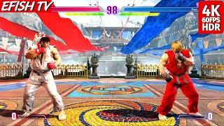 Ryu vs Ken (Lv 8 CPU & Classic Control) - Street Fighter 6 | PS5 4K 60FPS