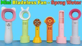 Mini Fan - Bladeless Fan, Spray Water, Leafless And Portable Rechargeable | Unboxing & Review