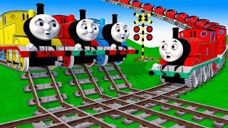 【踏切アニメ】あぶない電車 TRAIN THOMAS  Fumikiri 3D Railroad Crossing Animation #train