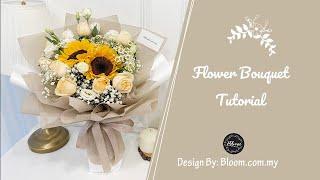 How to Wrap a Flower Bouquet || Flower Bouquet Tying & Wrapping Techniques & Ideas | 螺旋花腳手綁花束 | 花束包装